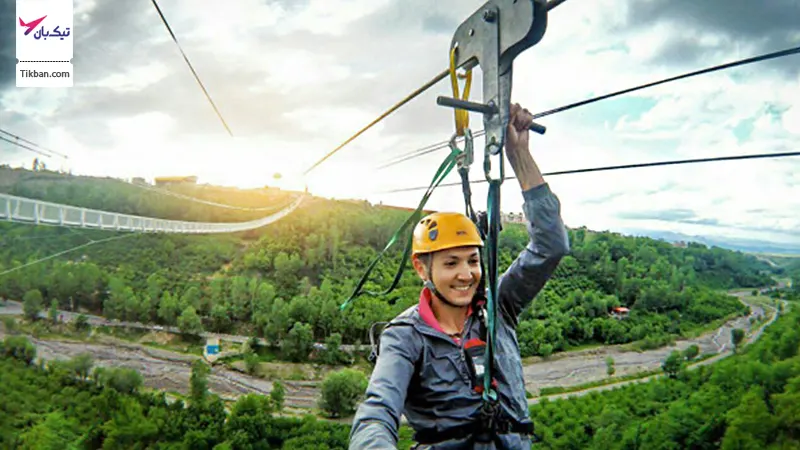 زیپ لاین در پل معلق مشکین شهر
