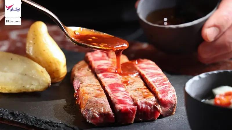 سرو گوشت گاو کوبه ژاپنی